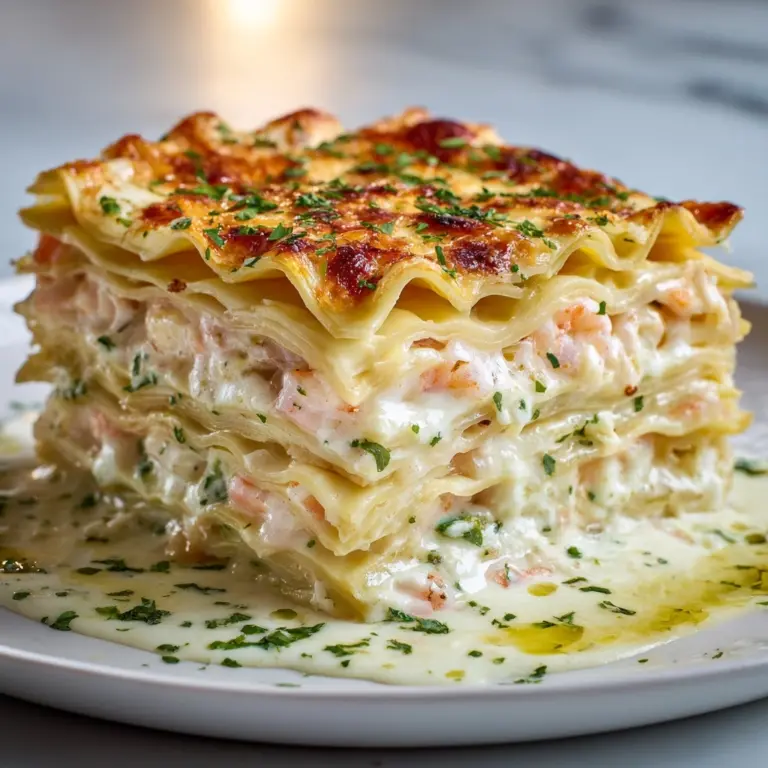 Garlic Butter Shrimp Scampi Lasagna Recipe