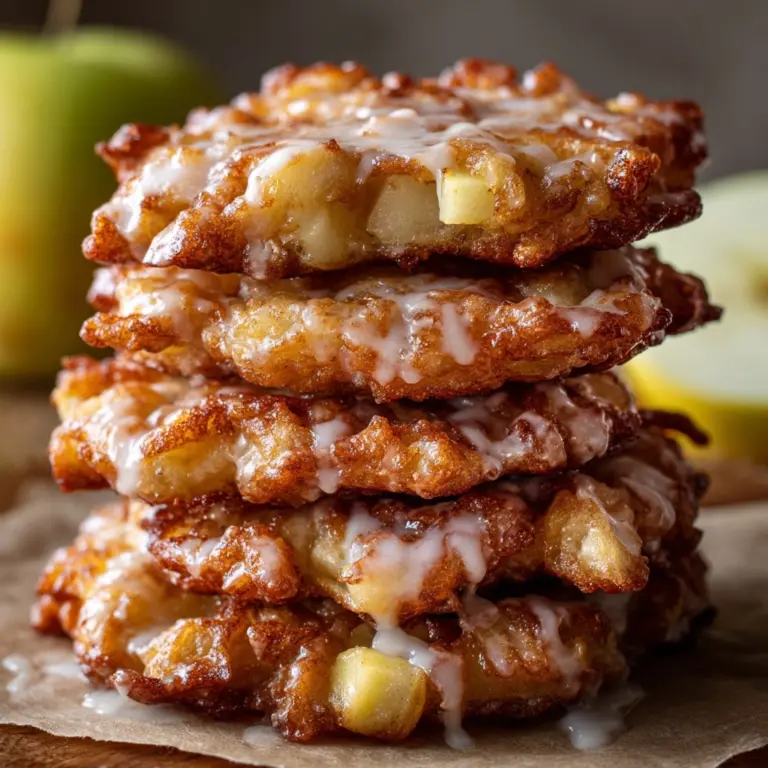 Soft Cinnamon Apple Fritters with Vanilla Glaze Recipe