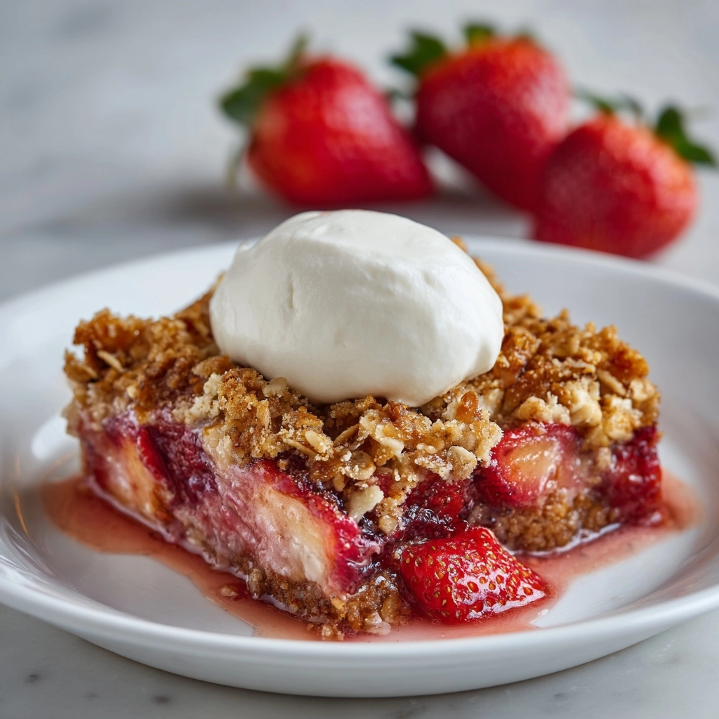 Strawberry Rhubarb Baked Oatmeal Recipe - Recipe Image