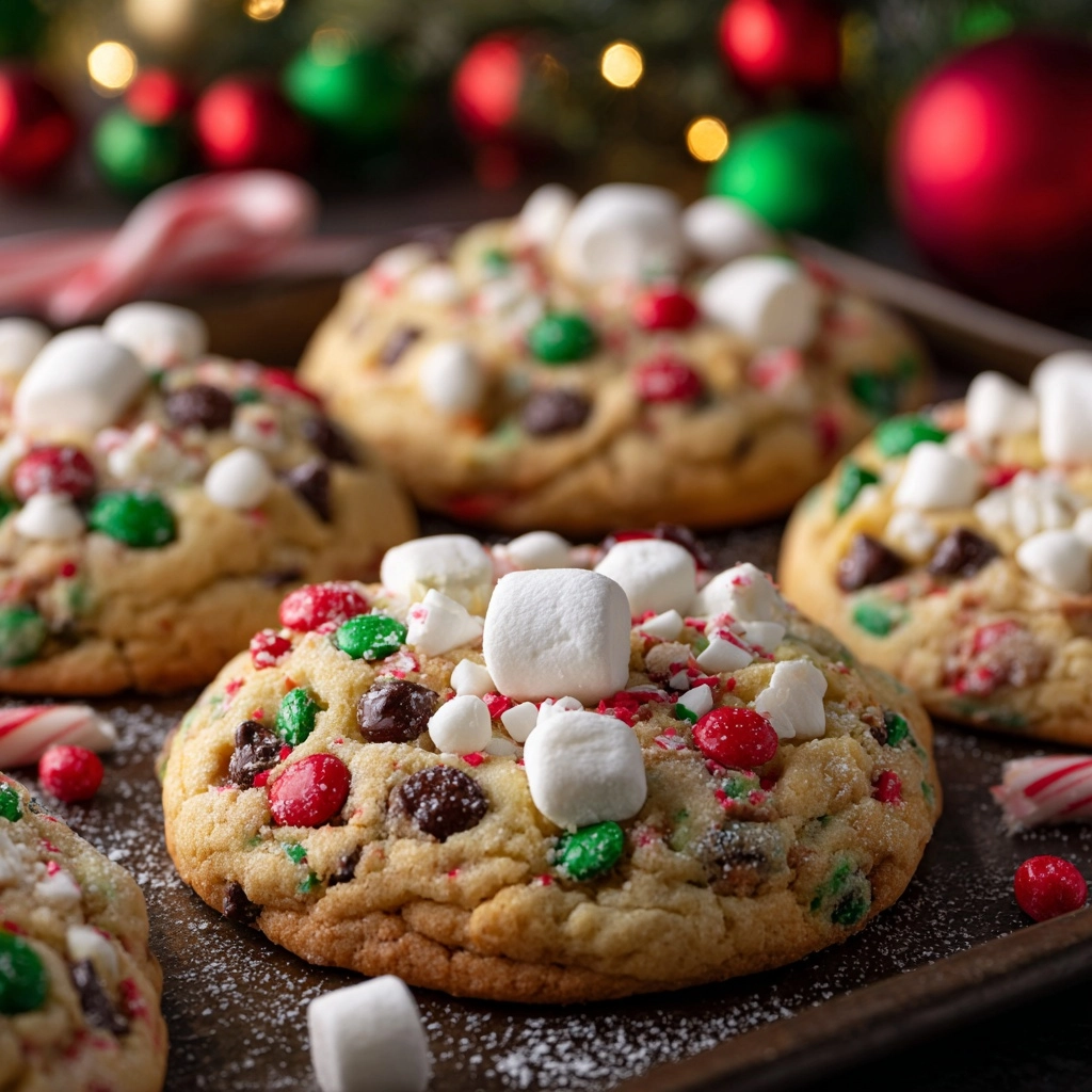 Cake Mix Chocolate Chip Santa Cookies Recipe - Recipe Image