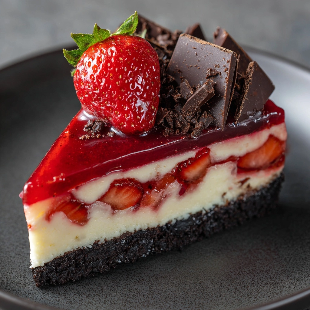 Chocolate Strawberry Swirl Cheesecake Recipe - Recipe Image