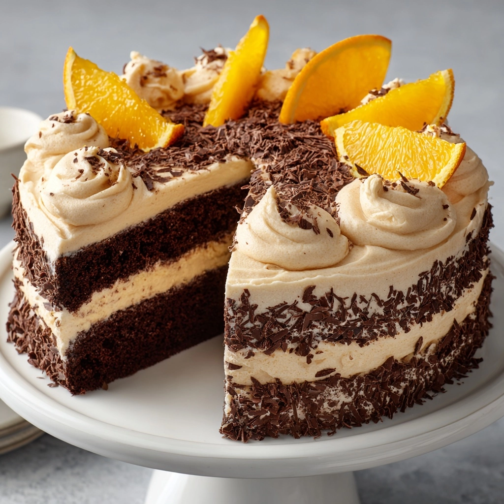 Chocolate Orange Cheesecake Layer Cake Recipe - Recipe Image