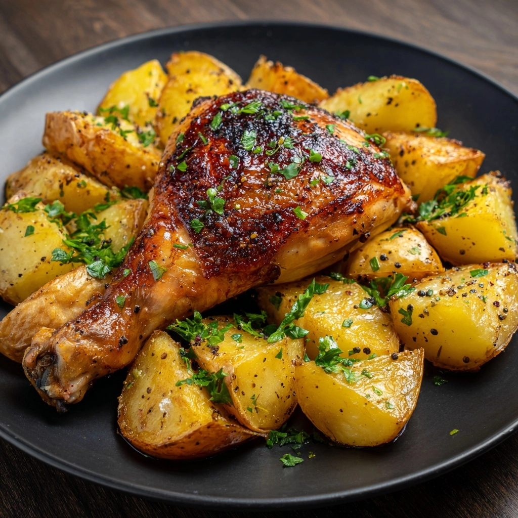 Roasted Chicken and Potatoes Recipe - Recipe Image