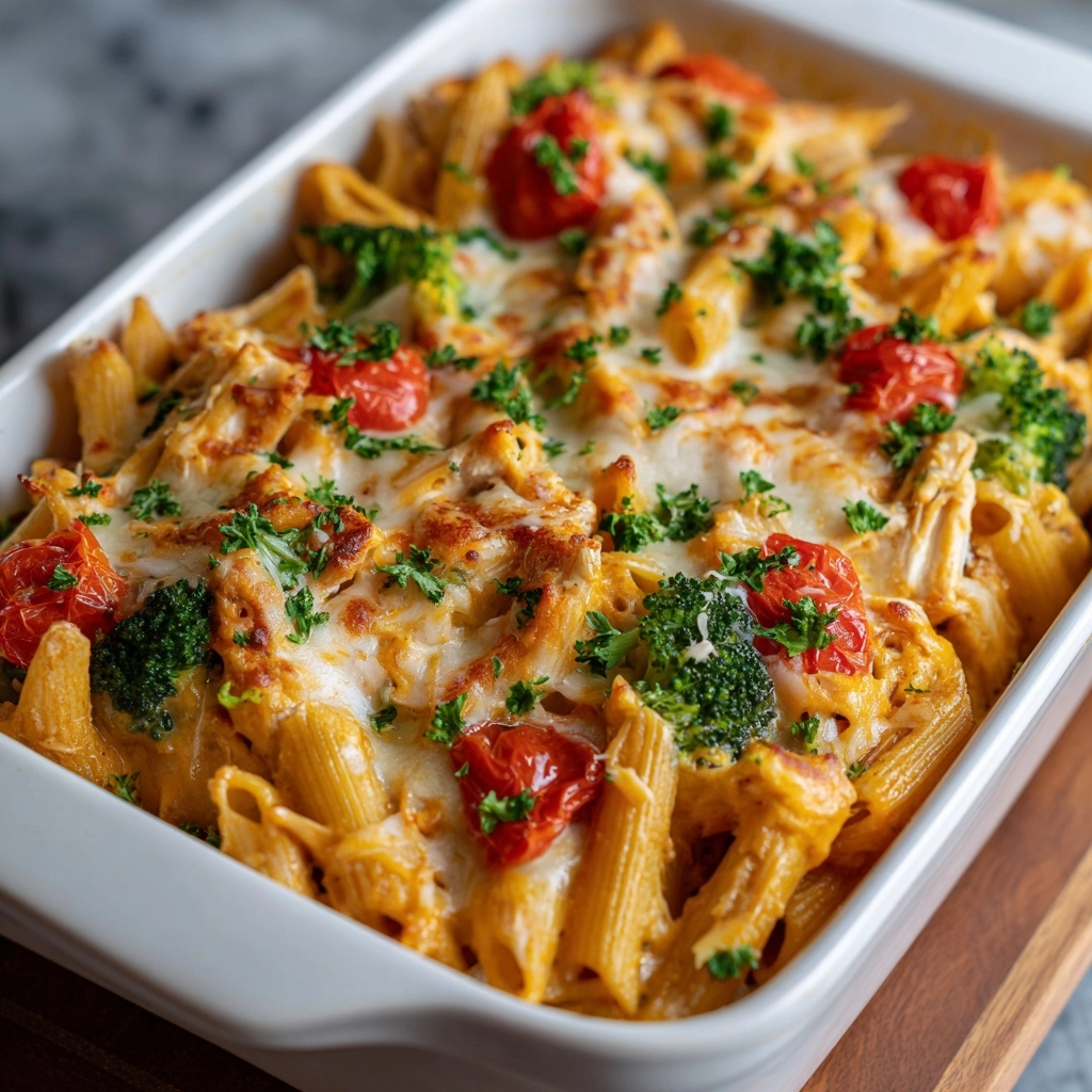 Cajun Cream Cheese Chicken Pasta Bake Recipe - Recipe Image