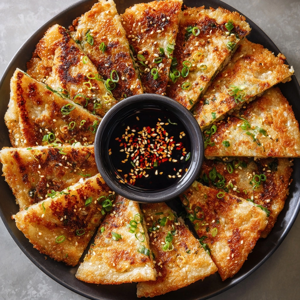 Crispy Vegetable Pancakes with Asian Dipping Sauce Recipe - Recipe Image