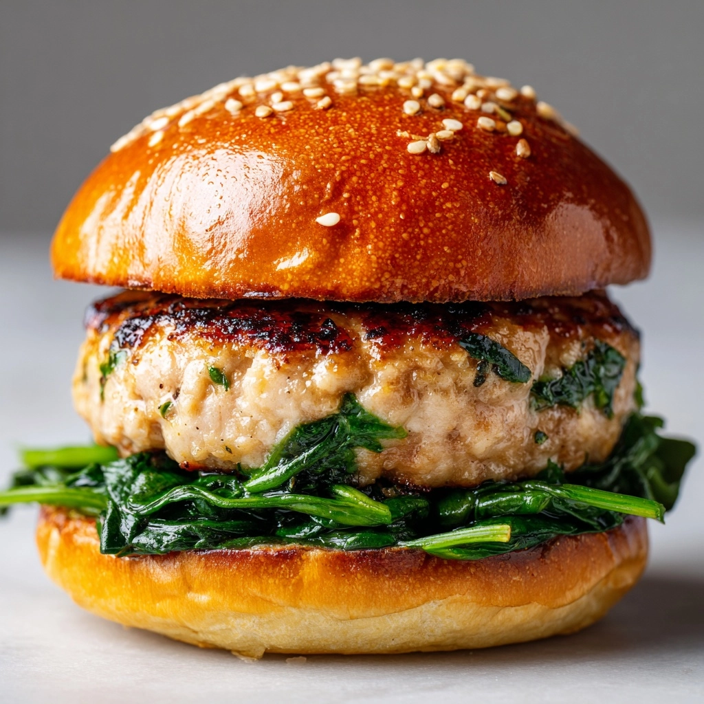 White Cheddar and Spinach Chicken Burgers Recipe - Recipe Image