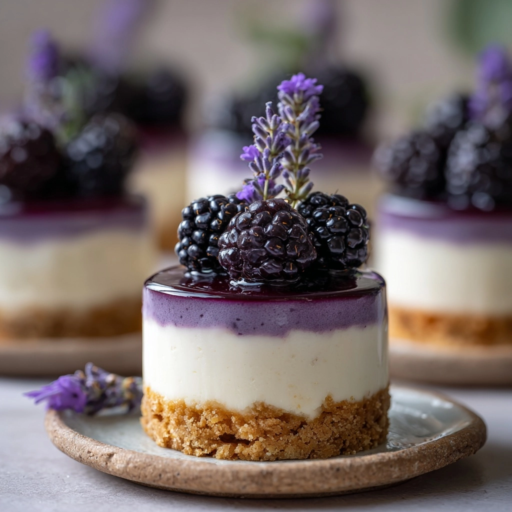 Mini Blackberry Lavender Cheesecakes Recipe - Recipe Image