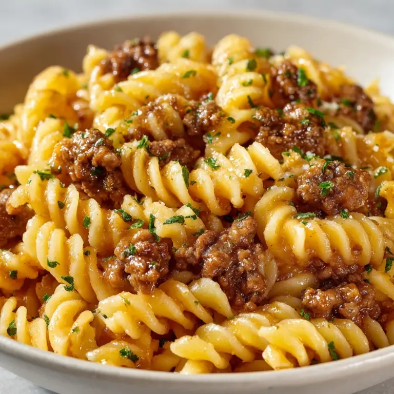 Beef and Rotini in Garlic Parmesan Sauce Recipe