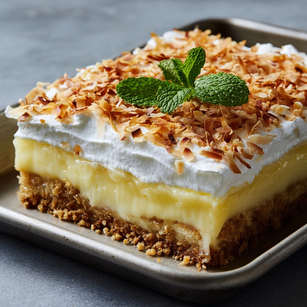 Coconut Cream Layered Dessert Recipe - Recipe Image