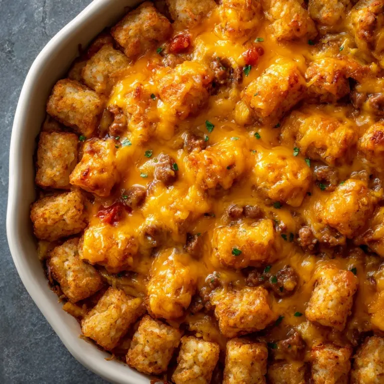 Cheesy Hot Dog Tater Tot Casserole Recipe