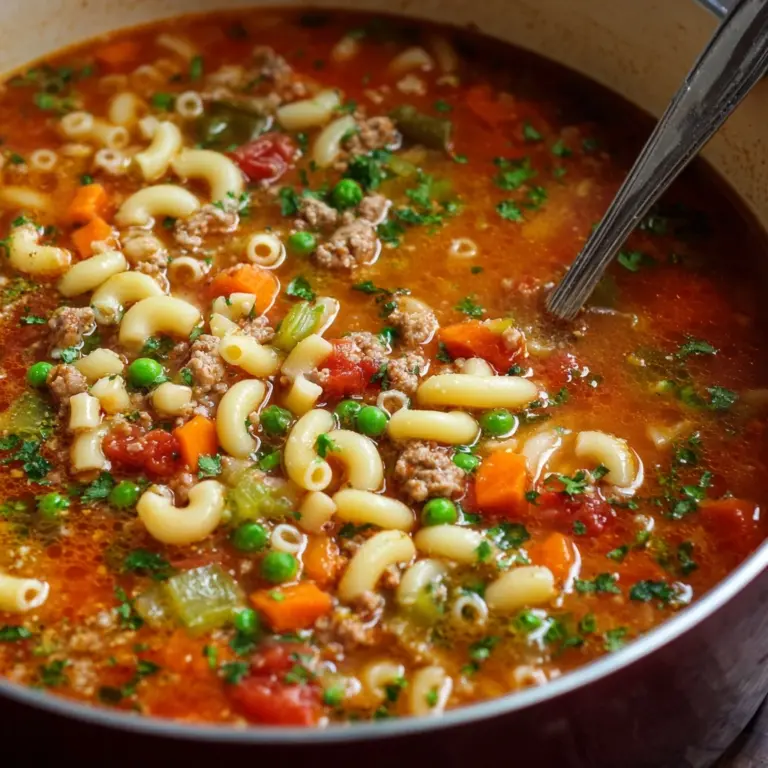 Beef and Macaroni Soup Recipe