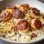 Creamy Tuscan Spaghetti with Jumbo Scallops Recipe