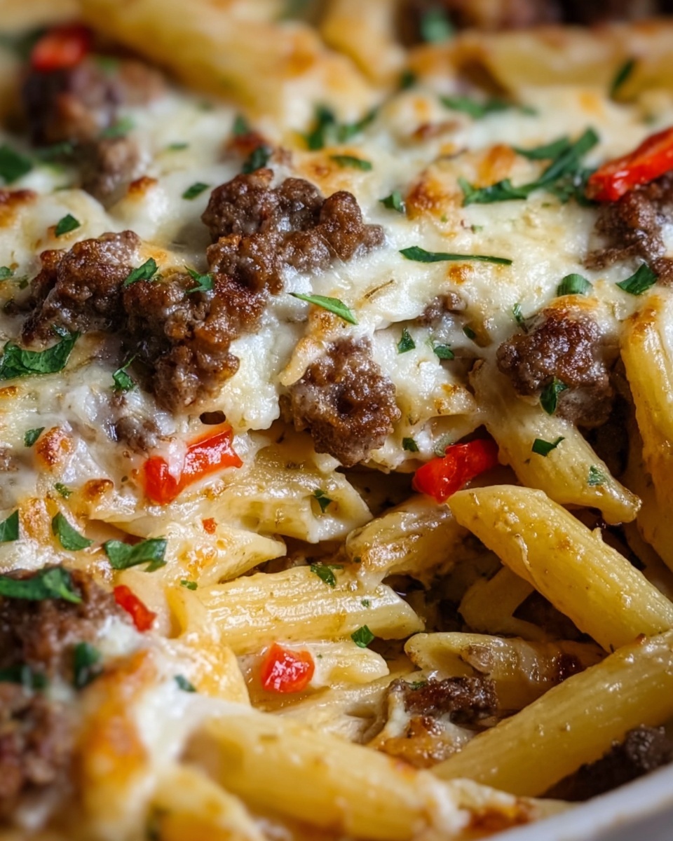 Philly Cheesesteak Pasta Recipe - Recipe Image