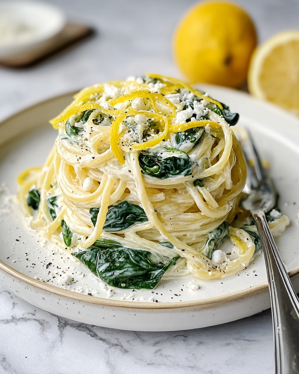 Easy Lemon Ricotta Pasta with Spinach Recipe - Recipe Image