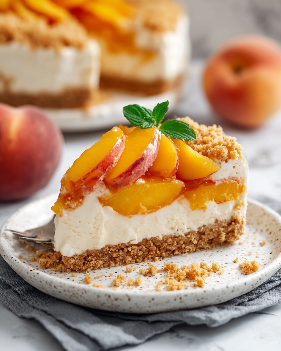 Peach Cobbler Cheesecake Recipe - Recipe Image