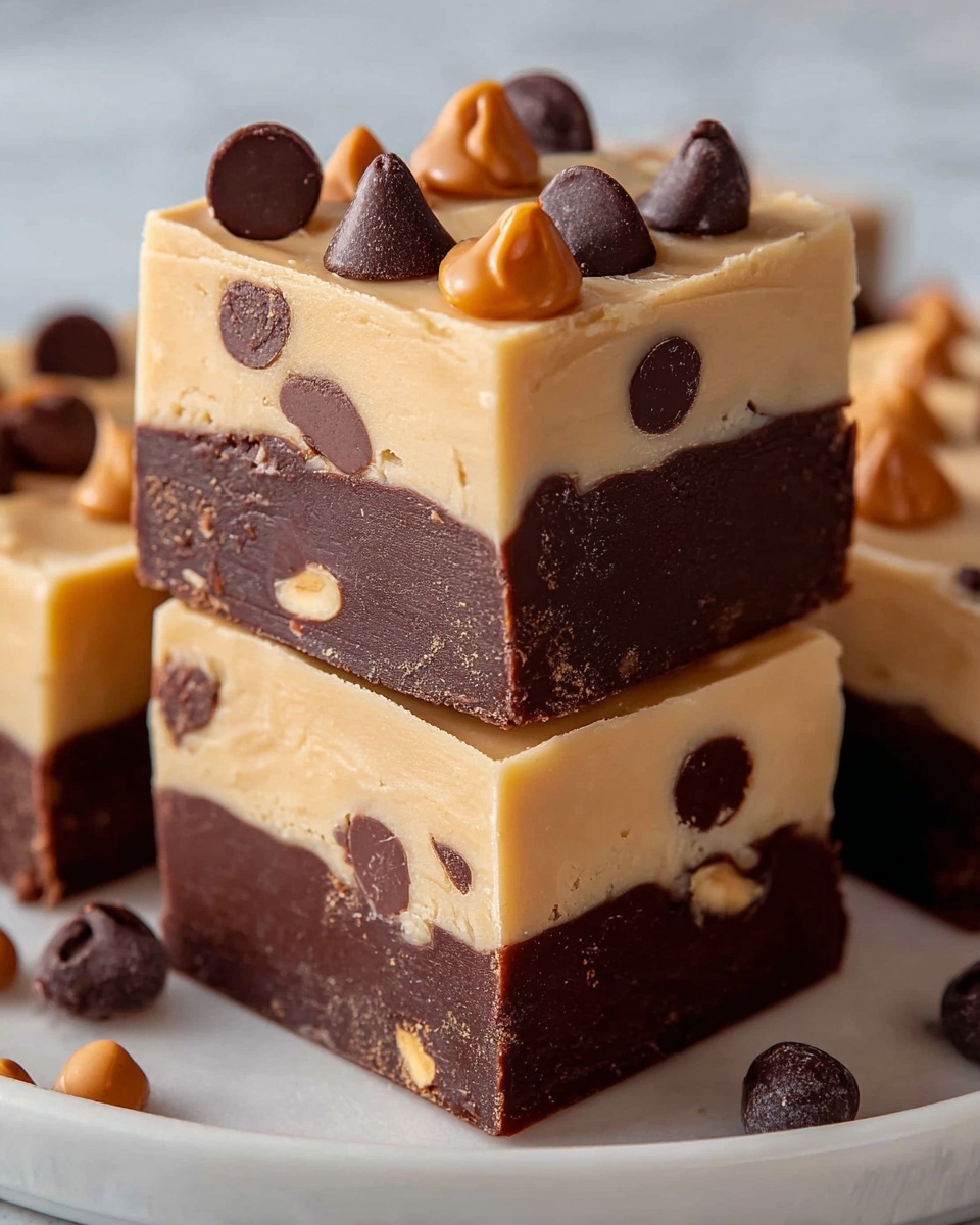 Peanut Butter Chocolate Freezer Fudge Recipe - Recipe Image