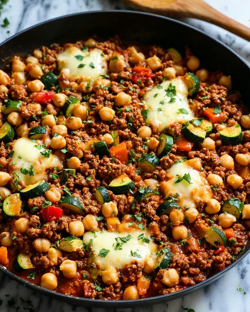 Ground Turkey Zucchini Chickpea Skillet Recipe - Recipe Image