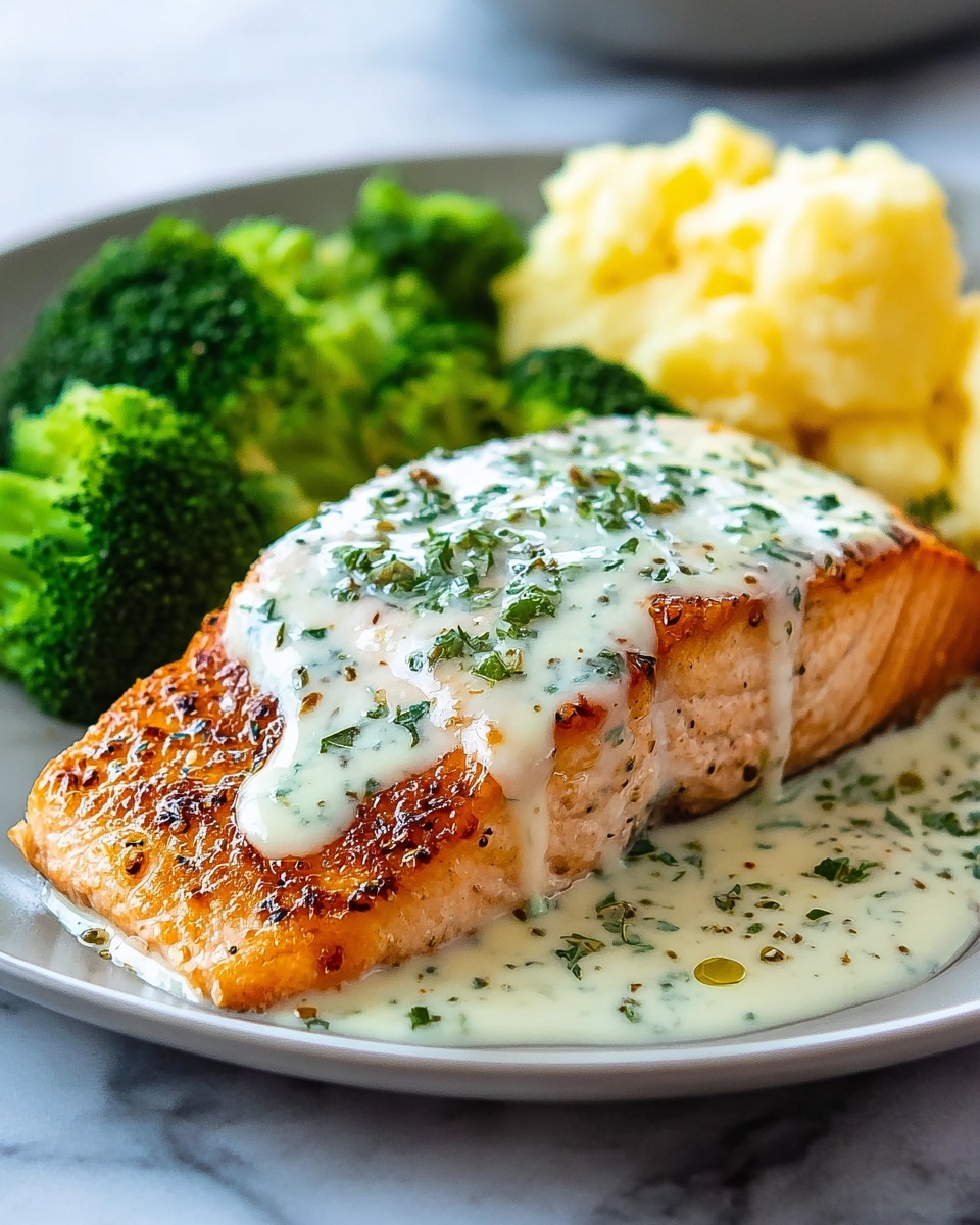 Creamy Garlic Butter Salmon Recipe - Recipe Image