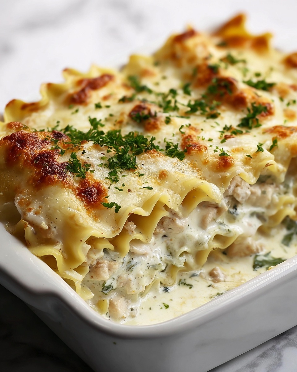 Creamy Chicken Alfredo Lasagna Rolls Recipe - Recipe Image