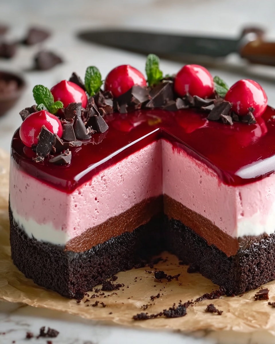 Red Velvet Cookie Dough Cheesecake Recipe - Recipe Image