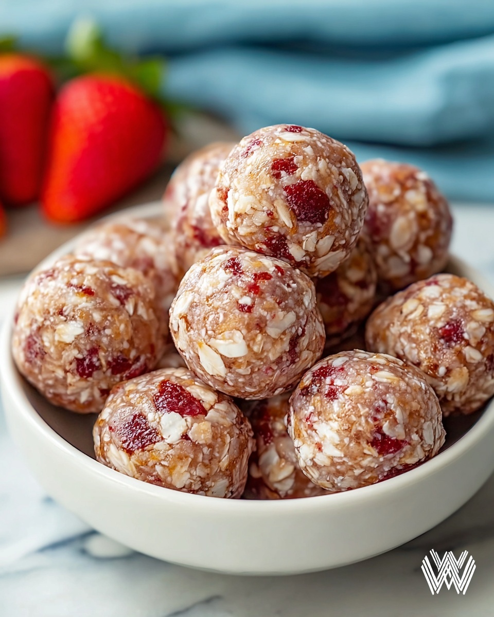 Strawberry Protein Balls: Healthy & Delicious Snack Recipe - Recipe Image