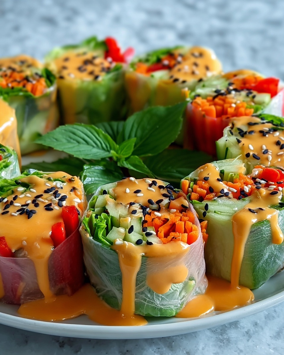 Vegetarian Spring Rolls with Peanut Dipping Sauce Recipe - Recipe Image