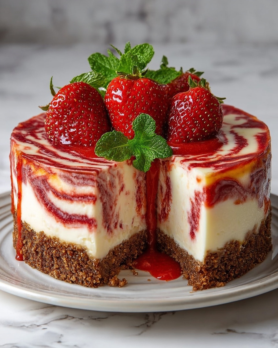 Strawberry Swirl Cheesecake: The Ultimate Dessert Recipe - Recipe Image