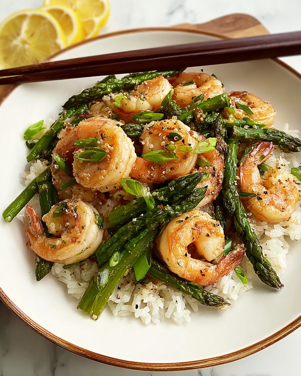 Shrimp and Asparagus Stir Fry with Lemon Sauce Recipe - Recipe Image