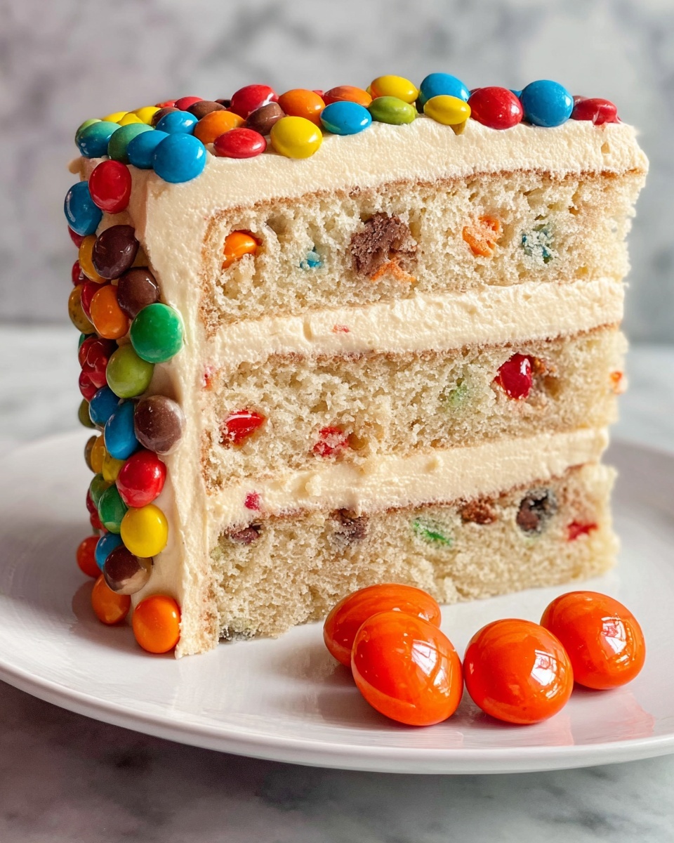 M&M’S Peanut Butter Cake with Peanut Butter Frosting Recipe - Recipe Image
