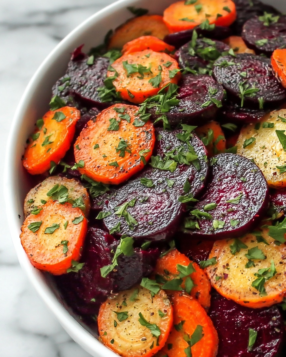 Roasted Beets and Carrots with Maple Dijon Vinaigrette Recipe - Recipe Image