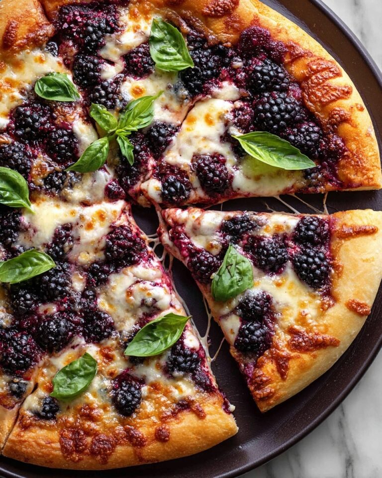 Blackberry Basil Pizza with Goat Cheese and Balsamic Glaze Recipe