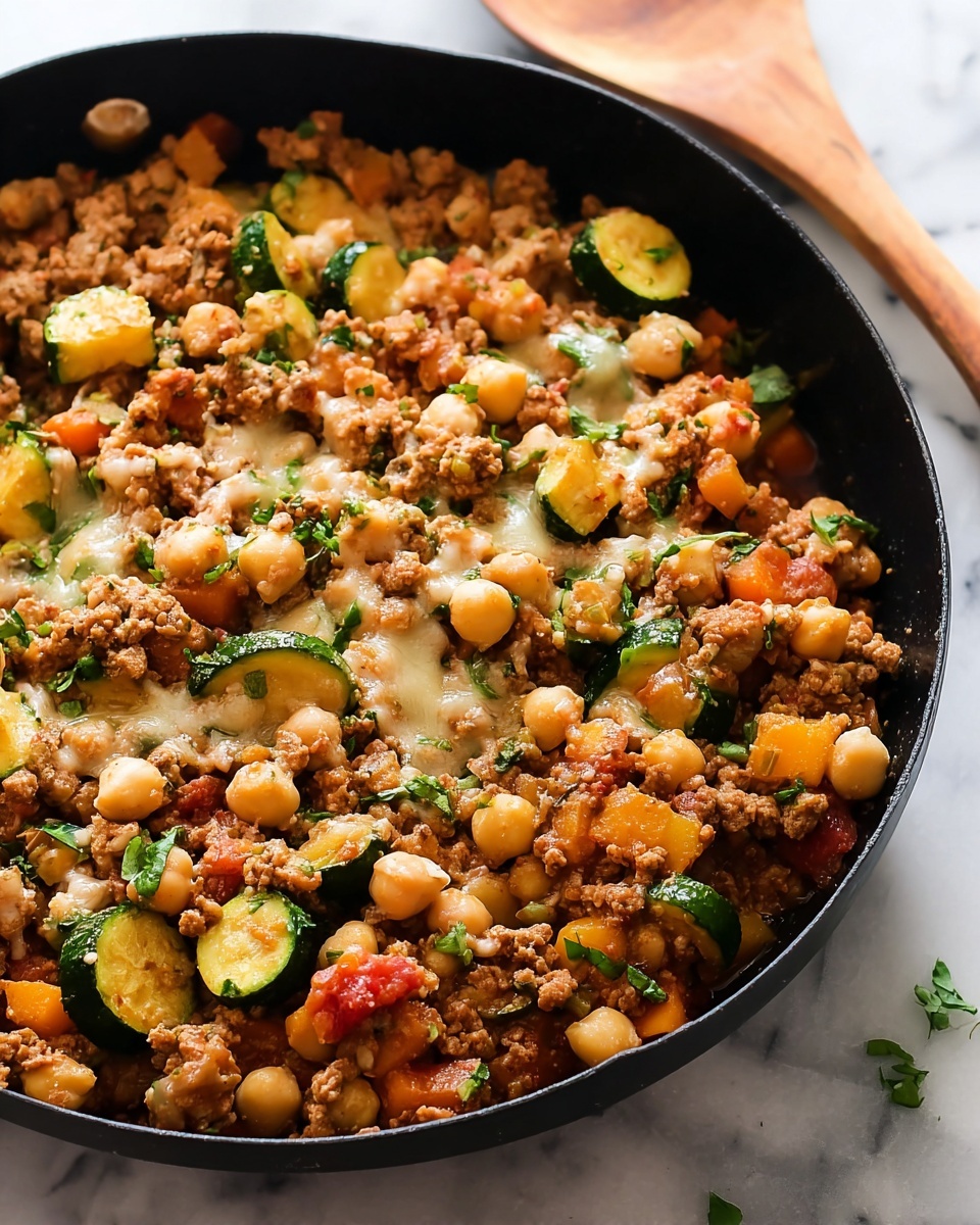 Ground Turkey Zucchini Chickpea Skillet Recipe - Recipe Image