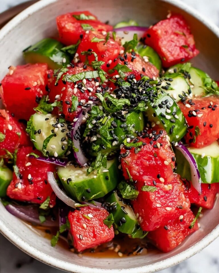 Watermelon Shiso Salad with Feta and Toasted Sesame Recipe