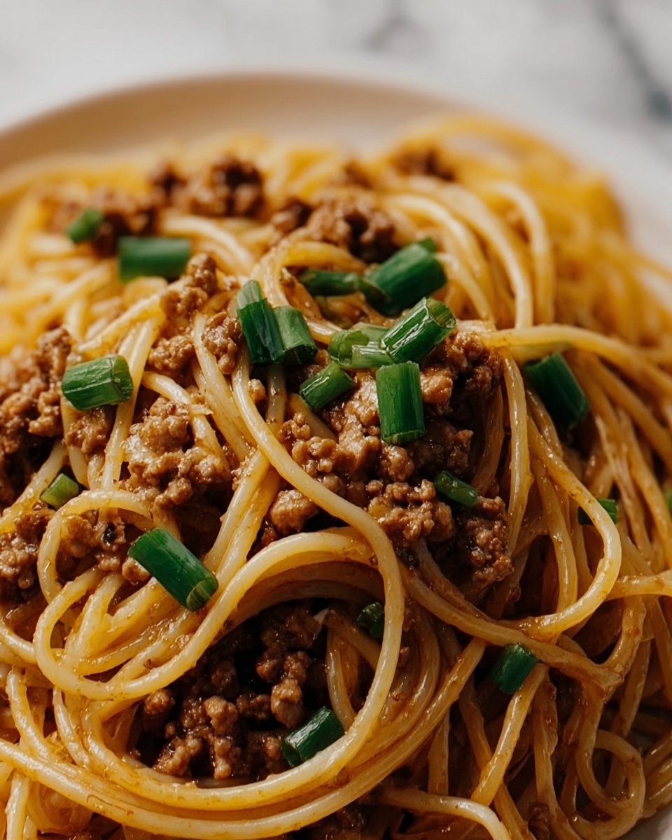 Asian-Style Ground Beef Spaghetti Recipe - Recipe Image