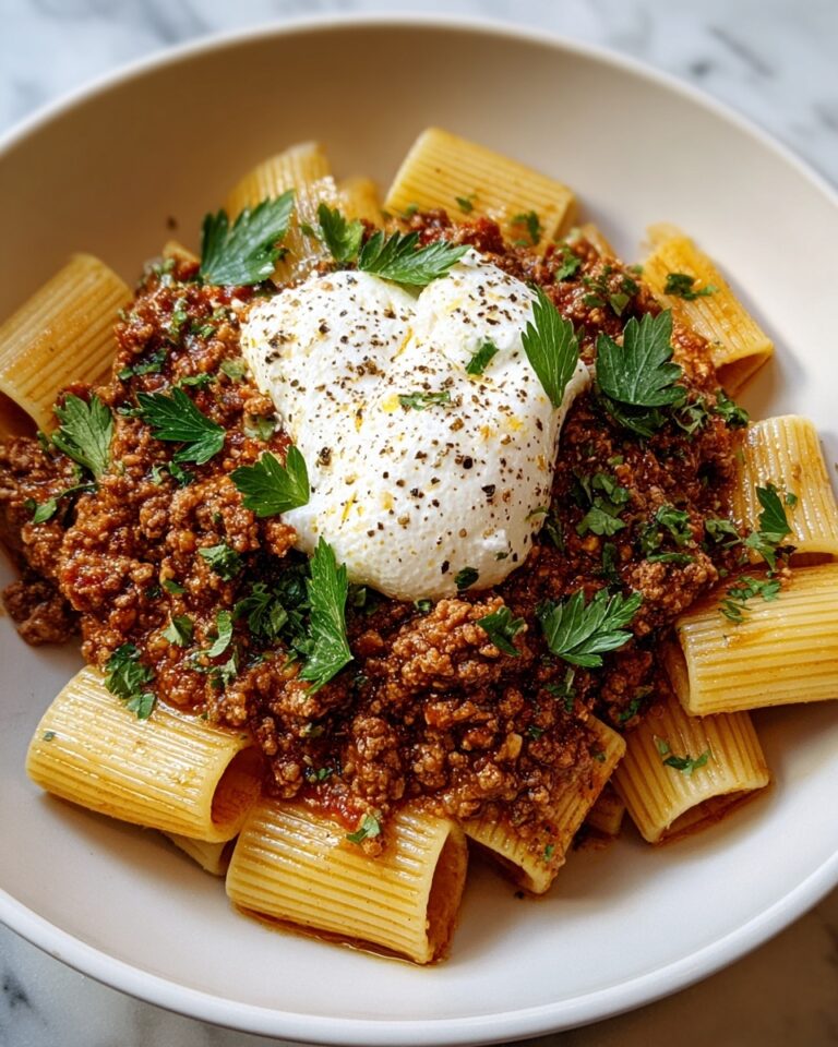 Grandma’s Meat Sauce Pasta with Burrata Recipe