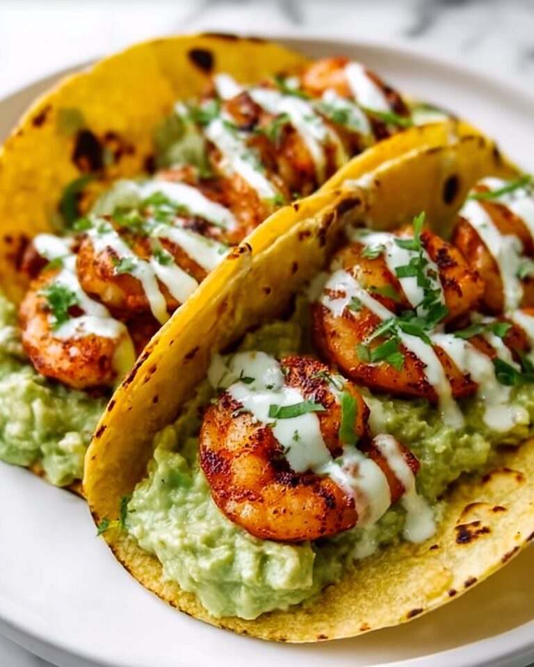 Spicy Shrimp Tacos with Garlic Cilantro Lime Slaw Recipe