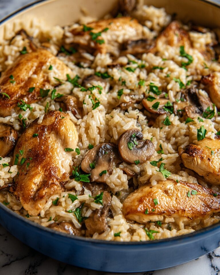 Creamy Chicken and Mushroom Rice Skillet Recipe