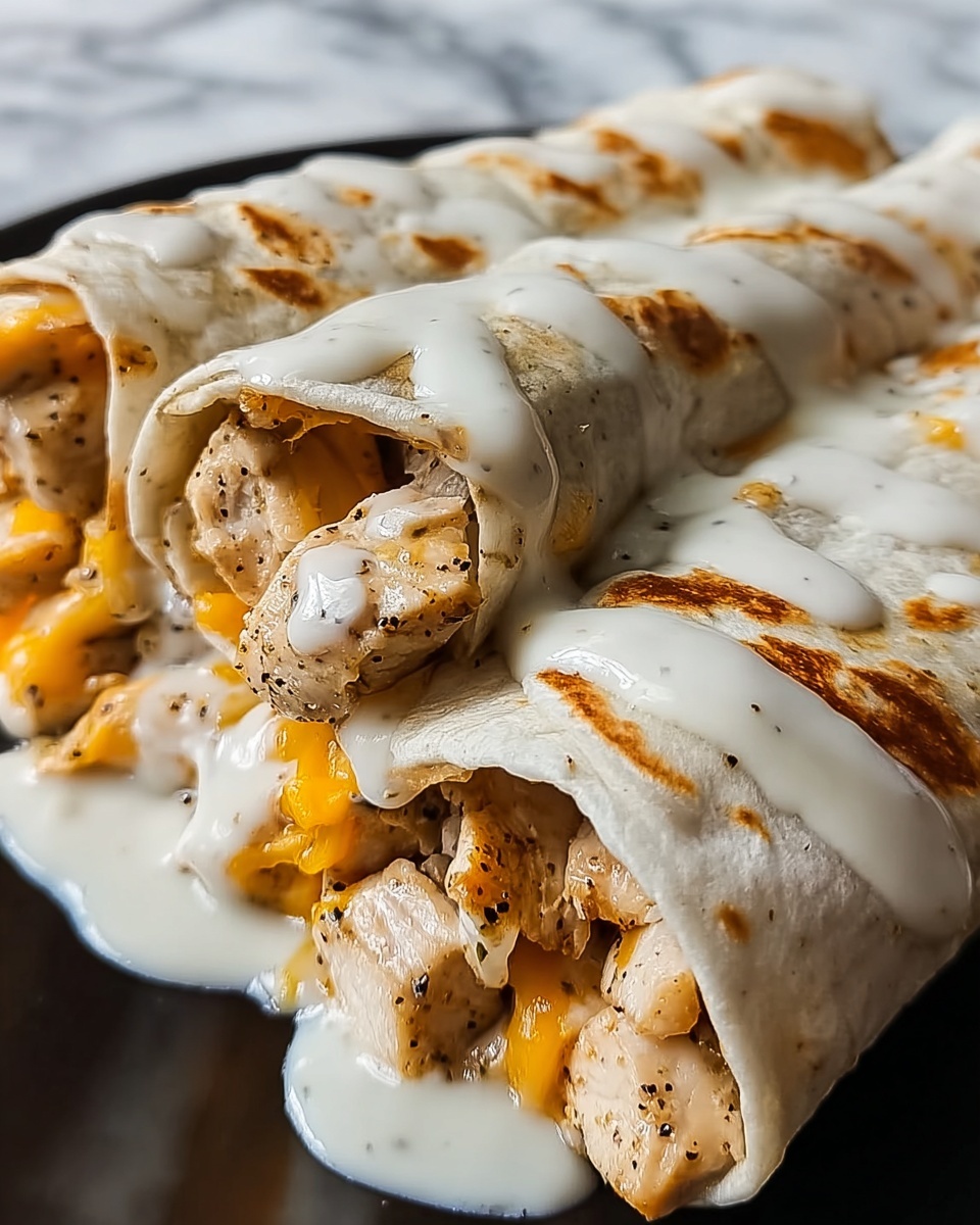 Cheesy Garlic Chicken Wraps Recipe - Recipe Image