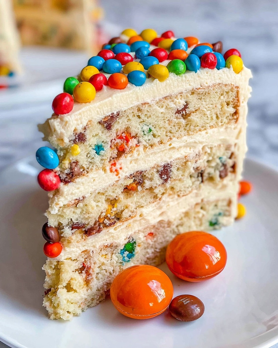 M&M’S Peanut Butter Cake with Peanut Butter Frosting Recipe - Recipe Image