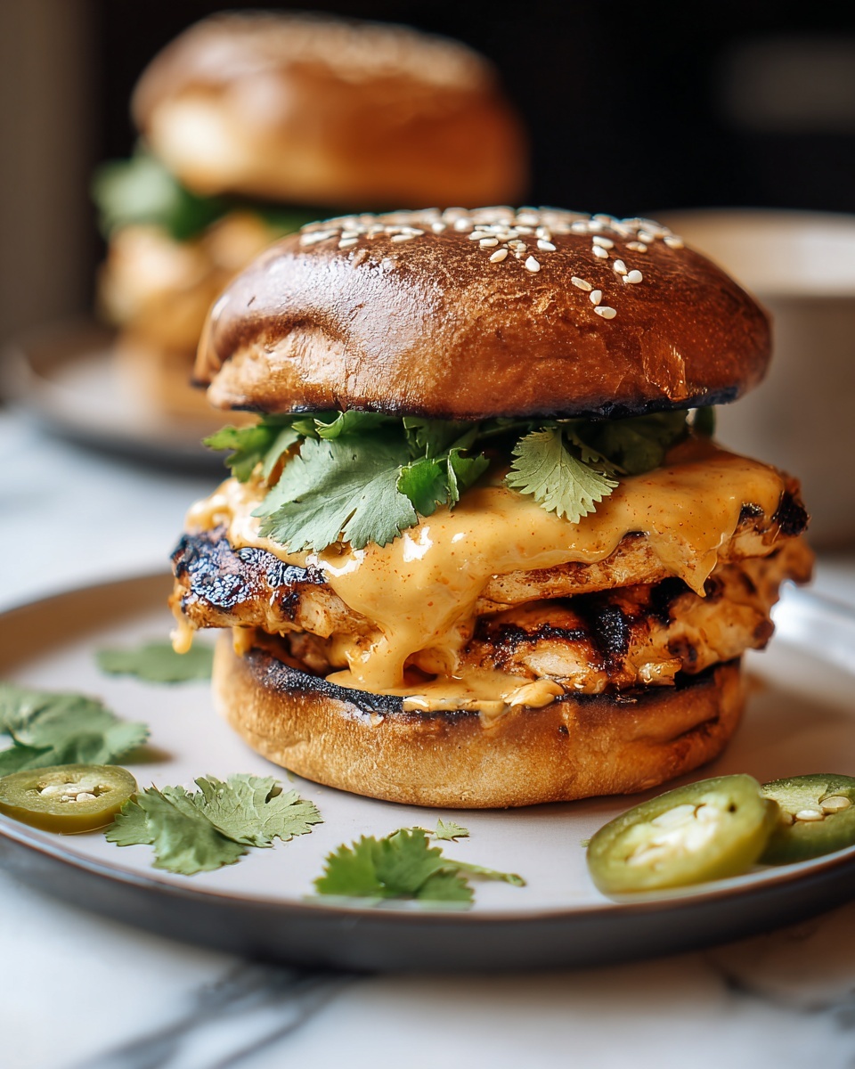 Chipotle Cheddar Chicken Burgers Recipe - Recipe Image