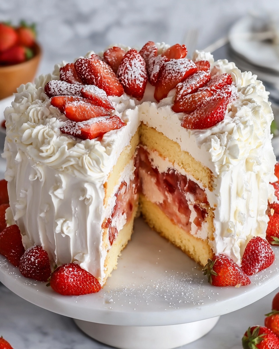 Strawberry Angel Cake Recipe - Recipe Image