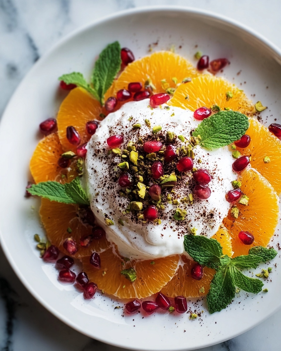 Burrata & Burnt Oranges with Pistachios, Mint & Pomegranate Recipe - Recipe Image