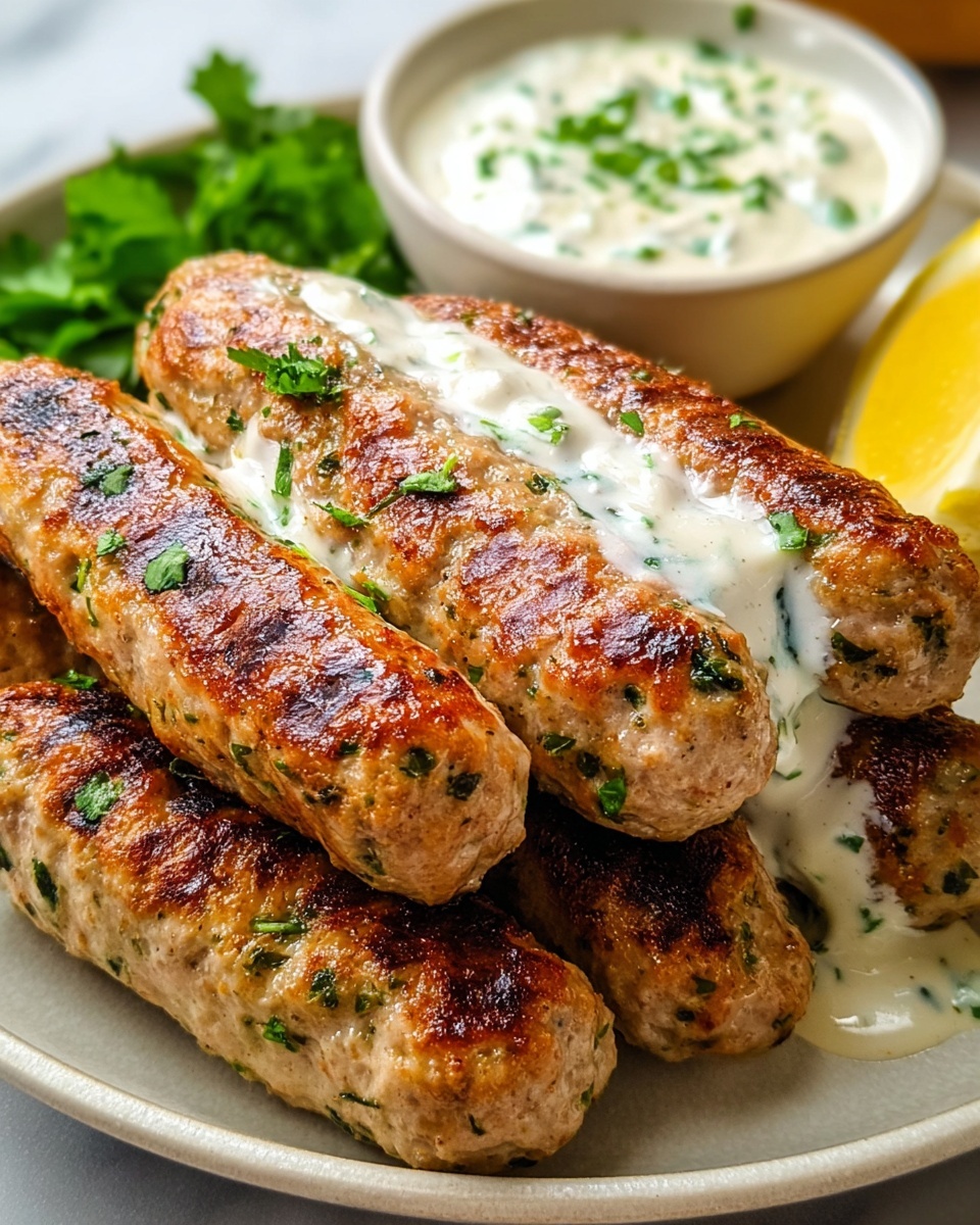 Chicken Kofta with Garlic Yogurt Sauce Recipe - Recipe Image