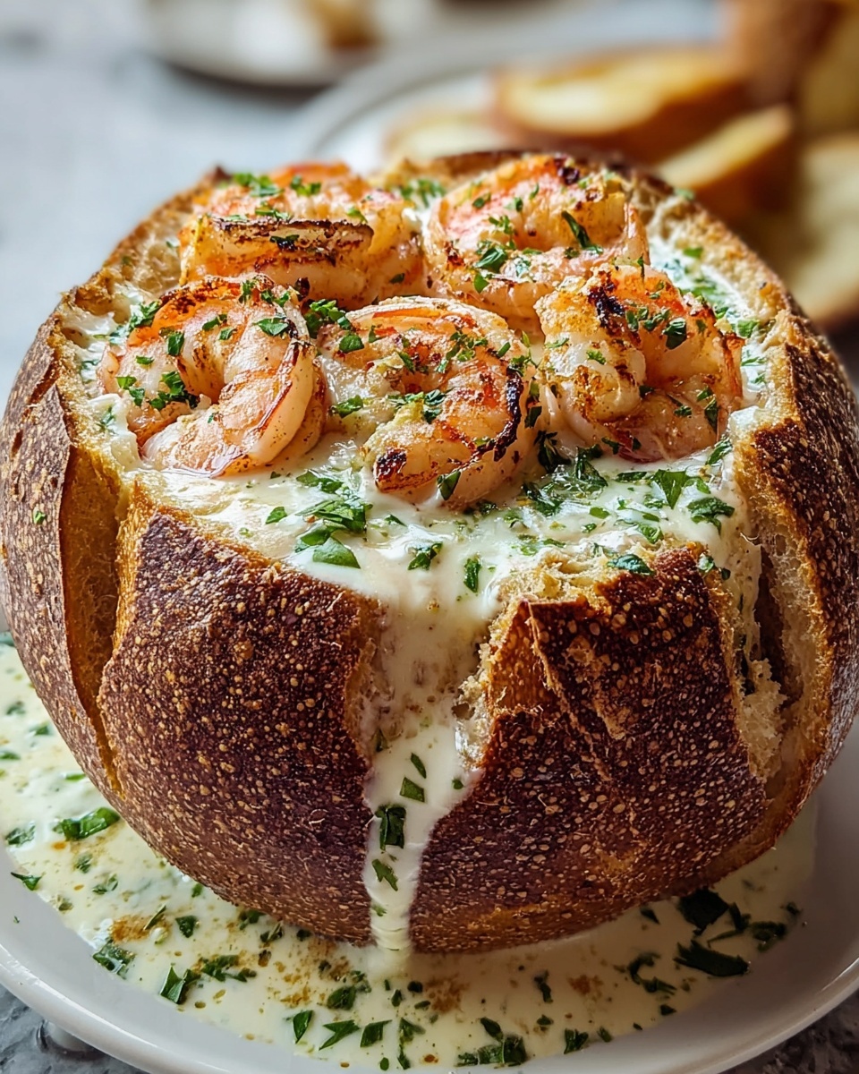 Stuffed Seafood Bread Bowl Recipe - Recipe Image