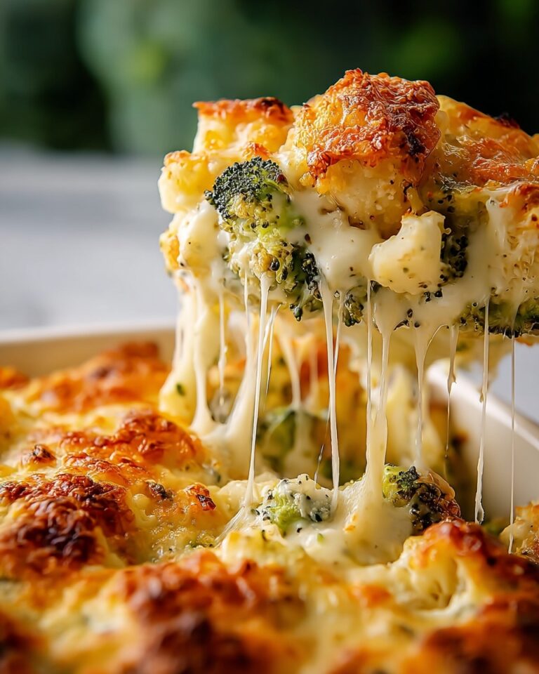 Chicken Broccoli Alfredo Bake with a Crispy Breadcrumb Topping Recipe