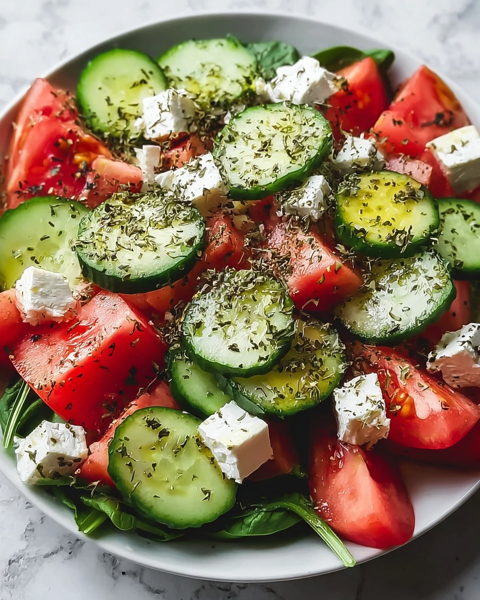 Watermelon Cucumber Feta Salad Recipe - Recipe Image