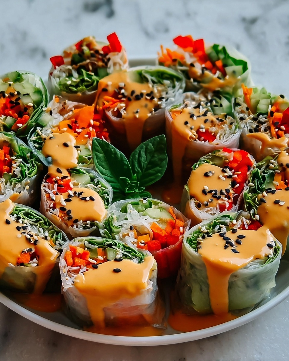 Vegetarian Spring Rolls with Peanut Dipping Sauce Recipe - Recipe Image