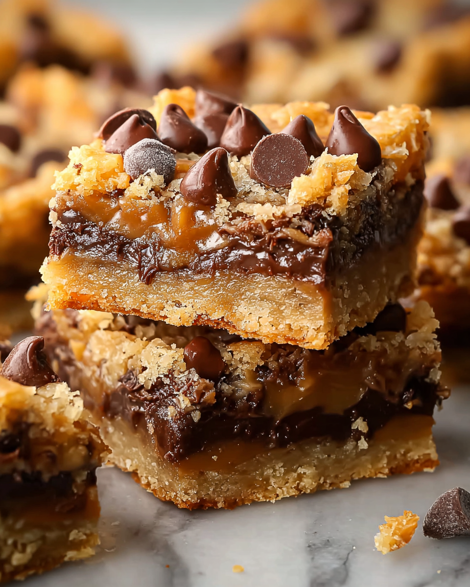 Coconut Toffee Chocolate Chip Cookie Bars Recipe - Recipe Image