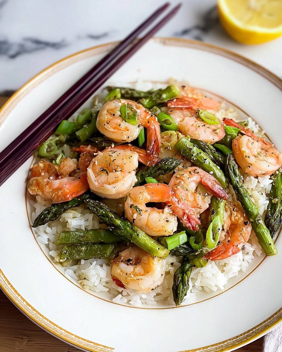 Shrimp and Asparagus Stir Fry with Lemon Sauce Recipe - Recipe Image