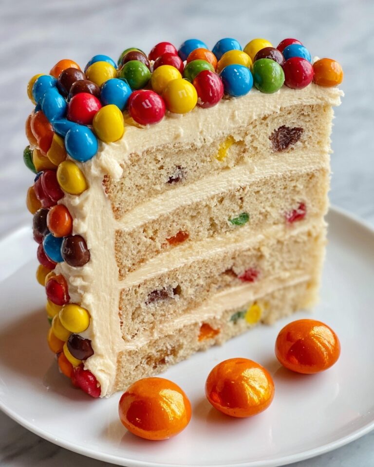 M&M’S Peanut Butter Cake with Peanut Butter Frosting Recipe